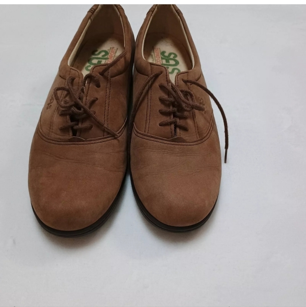 SAS Tripad Comfort Tan Tie Suede Walking Shoes Size 7.5 S Slim - Picture 6 of 9